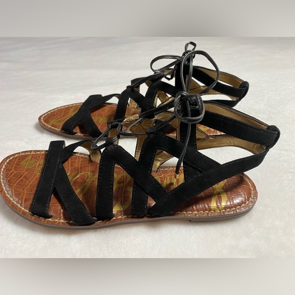 Sam Edelman Black Gemma Gladiator Sandals Size 7 1/2 - Picture 2 of 4